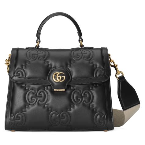 gucci matelasse au|GG Matelassé handbag in black leather .